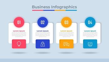 gráfico de proceso de visualización de datos comerciales de infografía de línea de tiempo. gráfico de diagrama abstracto con pasos, opciones vector