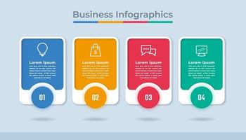 gráfico de proceso de visualización de datos comerciales de infografía de línea de tiempo. gráfico de diagrama abstracto con pasos, opciones vector