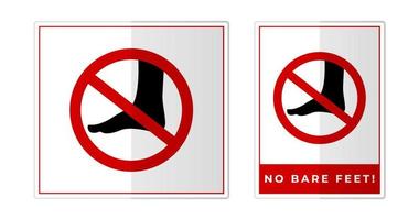 No barefoot Sign Label Symbol Icon Vector Illustration