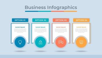 gráfico de proceso de visualización de datos comerciales de infografía de línea de tiempo. gráfico de diagrama abstracto con pasos, opciones vector