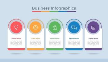 gráfico de proceso de visualización de datos comerciales de infografía de línea de tiempo. gráfico de diagrama abstracto con pasos, opciones vector