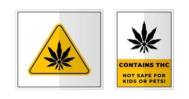 Contains thc Warning Sign Label Symbol Icon Vector Illustration