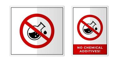 No chemical additives Sign Label Symbol Icon Vector Illustration