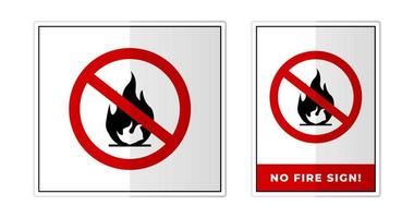 No fuego firmar etiqueta símbolo icono vector ilustración