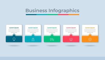 gráfico de proceso de visualización de datos comerciales de infografía de línea de tiempo. gráfico de diagrama abstracto con pasos, opciones vector