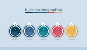 gráfico de proceso de visualización de datos comerciales de infografía de línea de tiempo. gráfico de diagrama abstracto con pasos, opciones vector