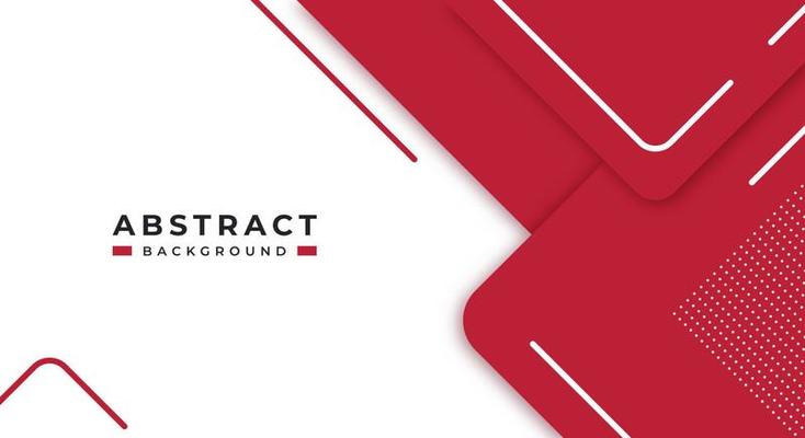 Abstract Red Background Geometric Shape Paper Layers with Copy Space for Decorative web layout, Poster, Banner, Corporate Brochure and Seminar Template Design