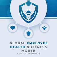 Happy Global Employee Health and Fitness Month Celebration Vector Design Illustration for Background, Poster, Banner, Advertising, Greeting Card