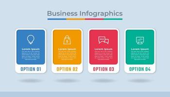 gráfico de proceso de visualización de datos comerciales de infografía de línea de tiempo. gráfico de diagrama abstracto con pasos, opciones vector