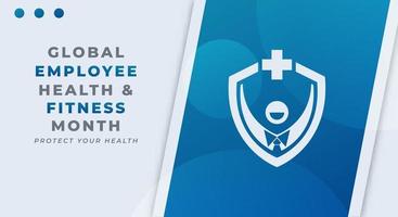 Happy Global Employee Health and Fitness Month Celebration Vector Design Illustration for Background, Poster, Banner, Advertising, Greeting Card