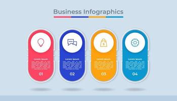 gráfico de proceso de visualización de datos comerciales de infografía de línea de tiempo. gráfico de diagrama abstracto con pasos, opciones vector