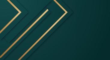 Abstract Premium Dark Green Geometric Overlap Layer with Stripe Golden Lines Luxury Style Background vector