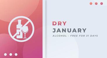 Happy Dry January Day Celebration Vector Design Illustration for Background, Poster, Banner, Advertising, Greeting Card