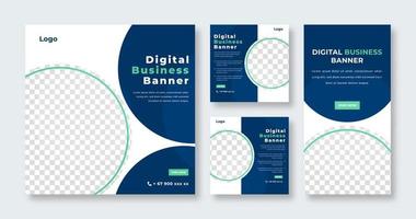 Digital Business Banner for Social Media Post, Mobile App, Banners, Promotinal and Presentation Flyer Template vector