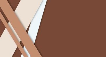 Papercut Background Geometric Overlap Layers with Stripes Brown and White Color with Copy Space vector