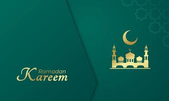 Ramadan Kareem Islamic Greeting Card Banner for Celebrate Muslim Holy Month Vector Illustration