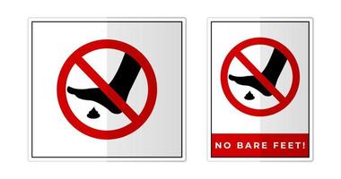 No bare feet sign, sharp spike danger Sign Label Symbol Icon Vector Illustration