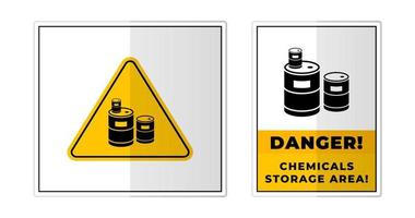 precaución químico almacenamiento zona firmar etiqueta símbolo icono vector ilustración