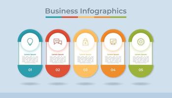 gráfico de proceso de visualización de datos comerciales de infografía de línea de tiempo. gráfico de diagrama abstracto con pasos, opciones vector