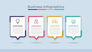 gráfico de proceso de visualización de datos comerciales de infografía de línea de tiempo. gráfico de diagrama abstracto con pasos, opciones vector