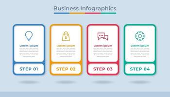 gráfico de proceso de visualización de datos comerciales de infografía de línea de tiempo. gráfico de diagrama abstracto con pasos, opciones vector