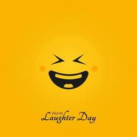 World Laughter Day Greeting Card Banner for Background With Smiley Emoticon Illustration vector