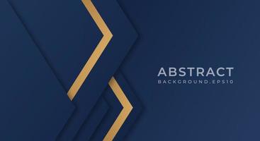 Abstract Premium Dark Blue Geometric Overlap Layer with Stripes Golden Lines Luxury Style Background vector