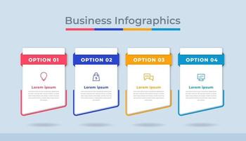 gráfico de proceso de visualización de datos comerciales de infografía de línea de tiempo. gráfico de diagrama abstracto con pasos, opciones vector