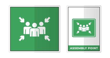 Assembly Point Sign Label Symbol Icon Vector Illustration