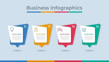 gráfico de proceso de visualización de datos comerciales de infografía de línea de tiempo. gráfico de diagrama abstracto con pasos, opciones vector