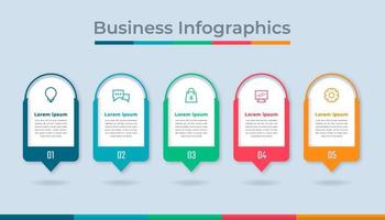 gráfico de proceso de visualización de datos comerciales de infografía de línea de tiempo. gráfico de diagrama abstracto con pasos, opciones vector