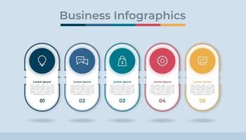 gráfico de proceso de visualización de datos comerciales de infografía de línea de tiempo. gráfico de diagrama abstracto con pasos, opciones vector