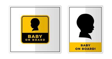 Baby on Board Sign Label Symbol Icon Vector Illustration