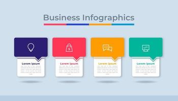 gráfico de proceso de visualización de datos comerciales de infografía de línea de tiempo. gráfico de diagrama abstracto con pasos, opciones vector