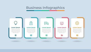 gráfico de proceso de visualización de datos comerciales de infografía de línea de tiempo. gráfico de diagrama abstracto con pasos, opciones vector