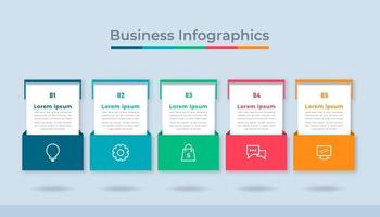 gráfico de proceso de visualización de datos comerciales de infografía de línea de tiempo. gráfico de diagrama abstracto con pasos, opciones vector