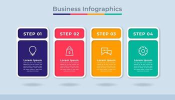 gráfico de proceso de visualización de datos comerciales de infografía de línea de tiempo. gráfico de diagrama abstracto con pasos, opciones vector