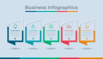 gráfico de proceso de visualización de datos comerciales de infografía de línea de tiempo. gráfico de diagrama abstracto con pasos, opciones vector