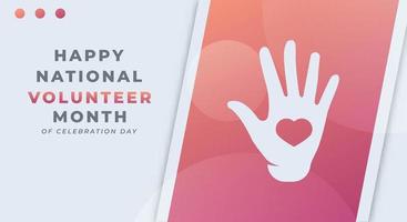 Happy National Volunteer Month Celebration Vector Design Illustration for Background, Poster, Banner, Advertising, Greeting Card