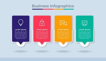 gráfico de proceso de visualización de datos comerciales de infografía de línea de tiempo. gráfico de diagrama abstracto con pasos, opciones vector