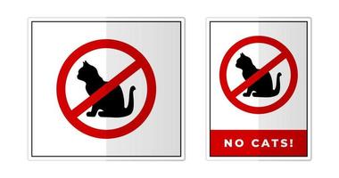 No cats Sign Label Symbol Icon Vector Illustration
