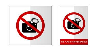 No flash photography Sign Label Symbol Icon Vector Illustration