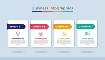 gráfico de proceso de visualización de datos comerciales de infografía de línea de tiempo. gráfico de diagrama abstracto con pasos, opciones vector