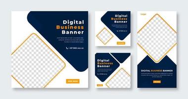 Digital Business Banner for Social Media Post, Mobile App, Banners, Promotinal and Presentation Flyer Template vector