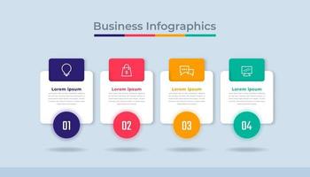 gráfico de proceso de visualización de datos comerciales de infografía de línea de tiempo. gráfico de diagrama abstracto con pasos, opciones vector