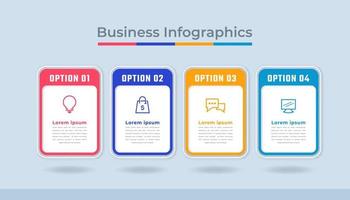 gráfico de proceso de visualización de datos comerciales de infografía de línea de tiempo. gráfico de diagrama abstracto con pasos, opciones vector