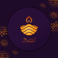 contento diwali lujo saludo tarjeta para India festival de luces fiesta invitación modelo vector