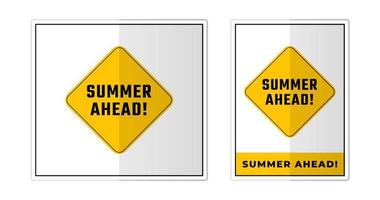 Summer ahead Sign Label Symbol Icon Vector Illustration