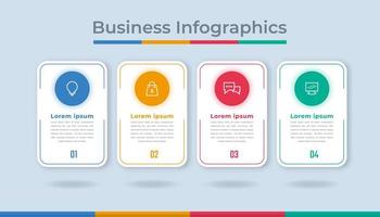 gráfico de proceso de visualización de datos comerciales de infografía de línea de tiempo. gráfico de diagrama abstracto con pasos, opciones vector