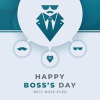 ilustración de diseño de vector de celebración de día de jefe feliz. plantilla para fondo, afiche, pancarta, publicidad, tarjeta de felicitación o elemento de diseño de impresión